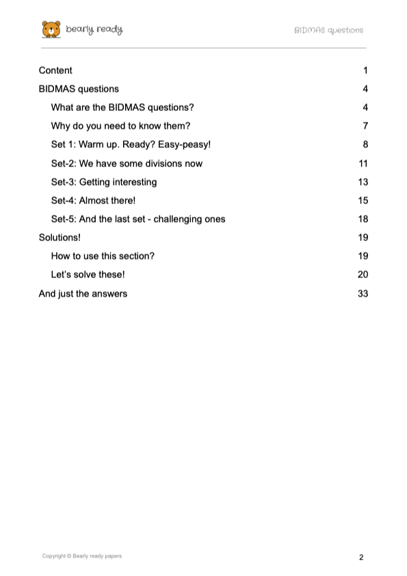 135 BIDMAS (Operation Order) Questions for 11 plus exams. Ages 9, 10, 11