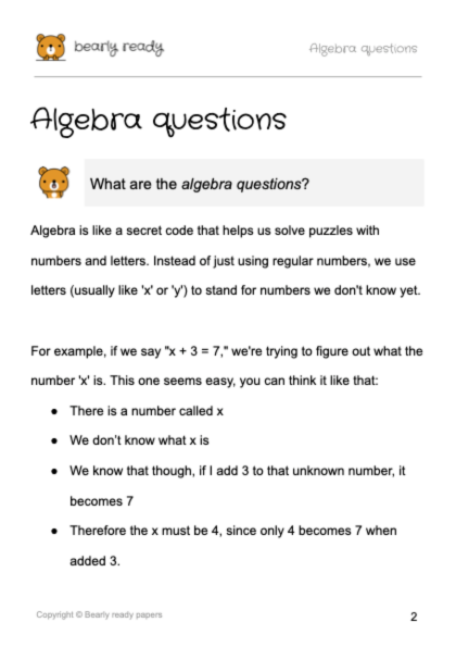 101 Algebra questions with solutions for 11 plus exams. Ages 9, 10, 11
