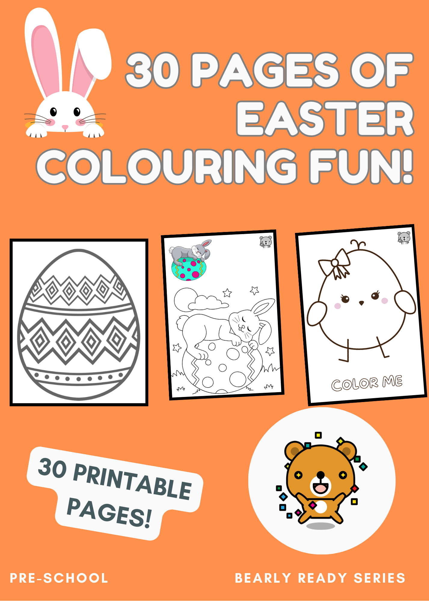 Easter colouring for kids - Easter activities - Preschool - Homeschool - Worksheets - PDF download - preschool - printable