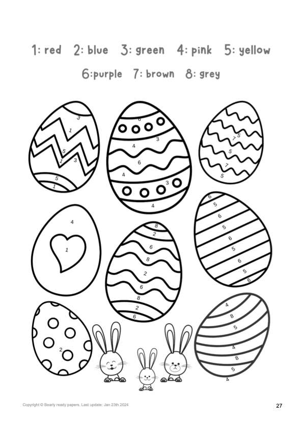 Easter colouring for kids - Easter activities - Preschool - Homeschool - Worksheets - PDF download - preschool - printable
